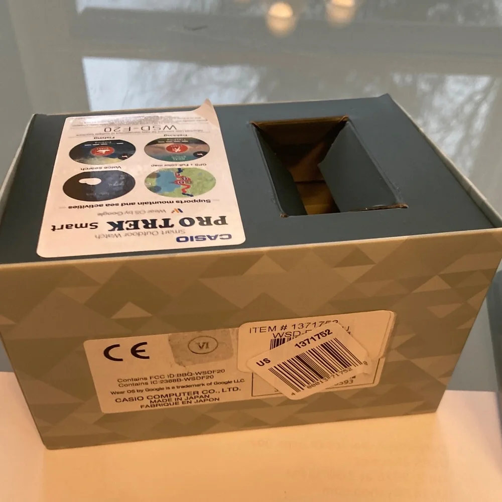 Casio Pro Trek WSD-F20 box, manuals, usb cord, protective stickers, NO WATCH